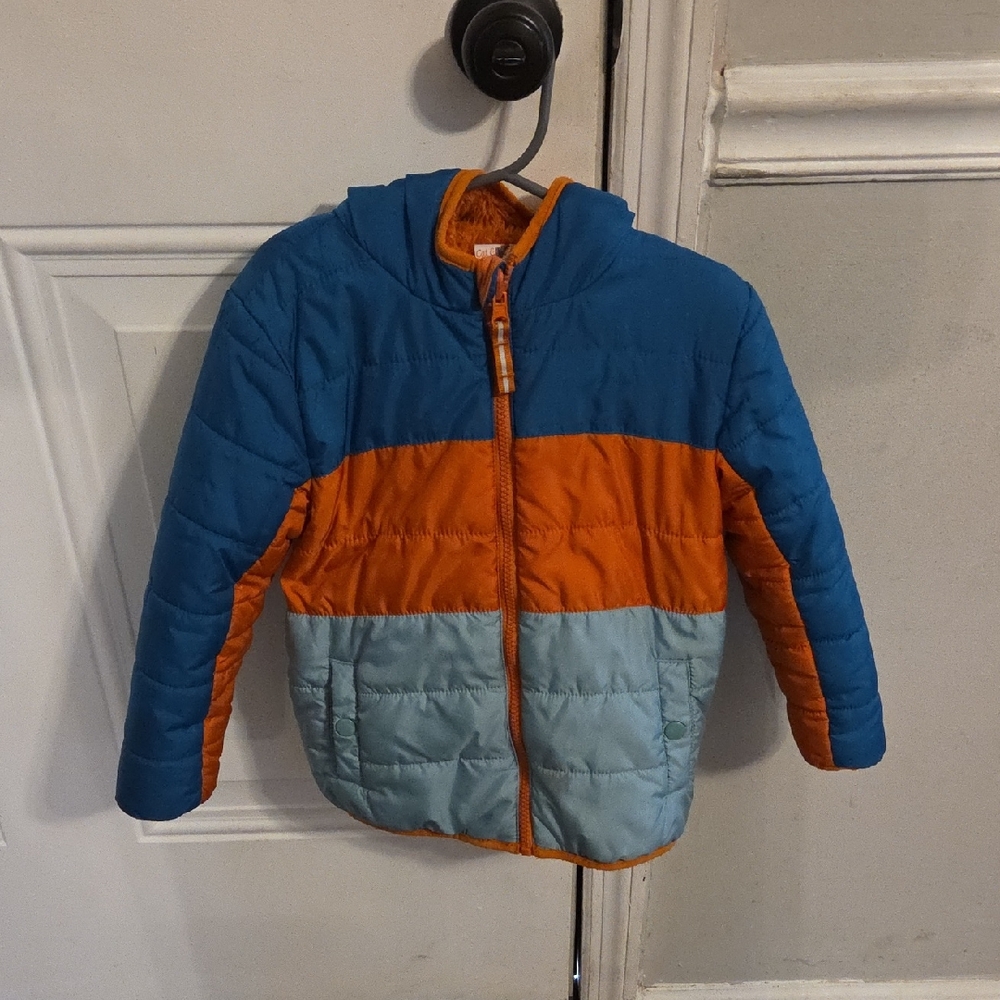 Cat & Jack Blue and Orange Kids Puffer Jacket